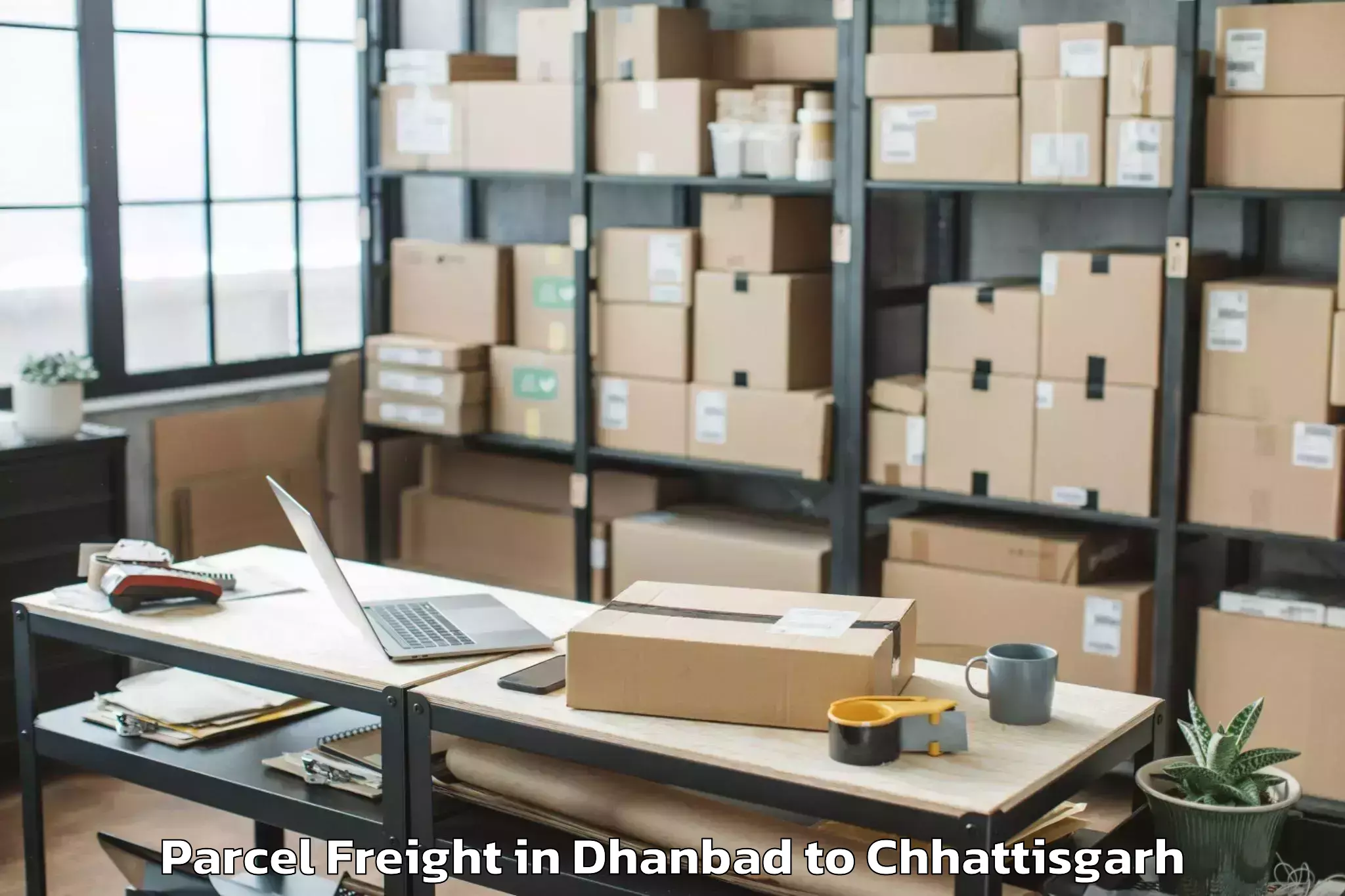 Book Dhanbad to Ramanuj Ganj Parcel Freight